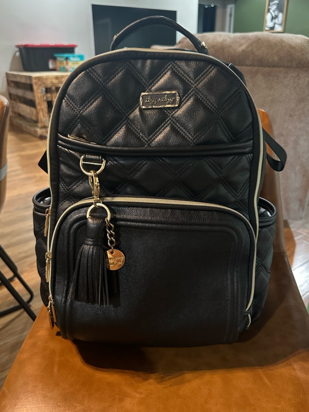 Itzy Ritzy Quilted Black Boss Plus Bag